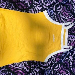 Hollister yellow/orange & white crop top tank